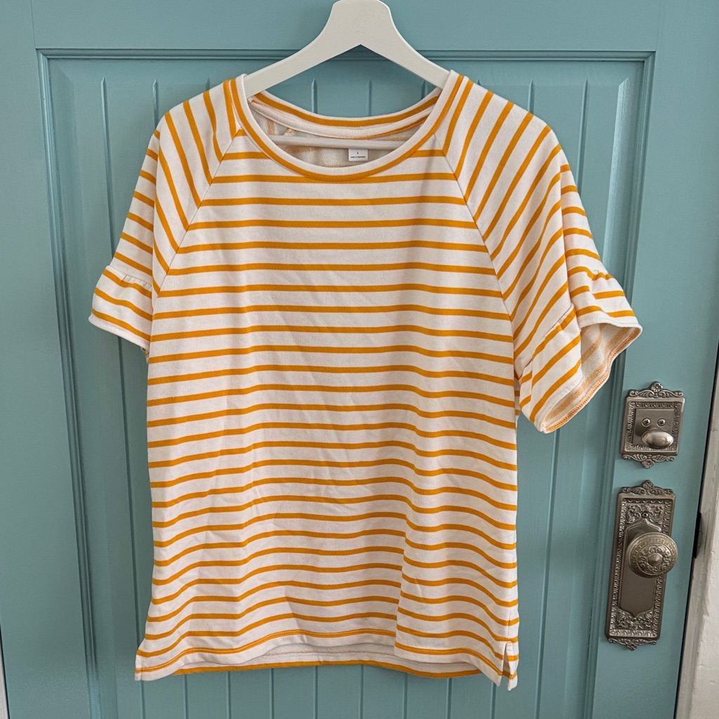 Old Navy Yellow And White Knit Top